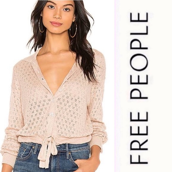 Free People Betty Tie-Front Sweater, Size XS, MSRP $148 - Picture 5 of 11